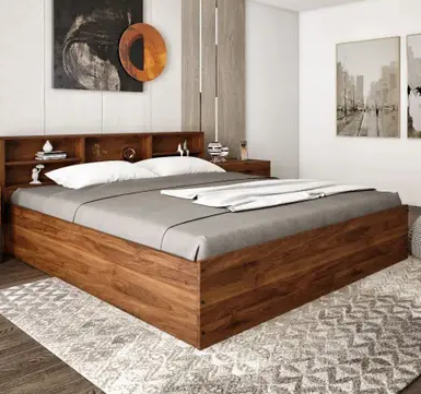 Wakefit Petra Engineered Wood Queen Box Bed  (Finish Color – Columbian Walnut, Delivery Condition – Knock Down)